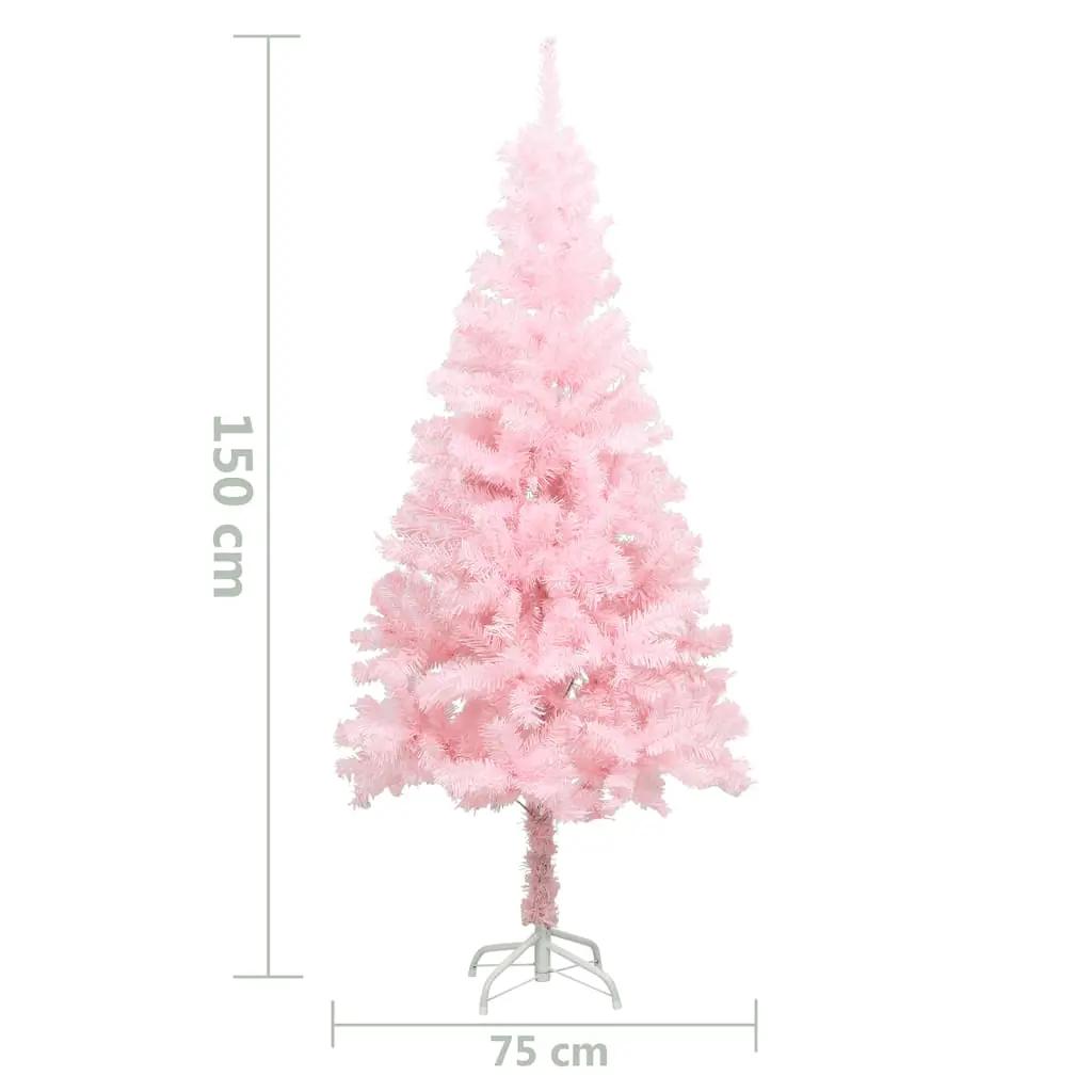 Kunstkerstboom met standaard 150 cm PVC roze (5)