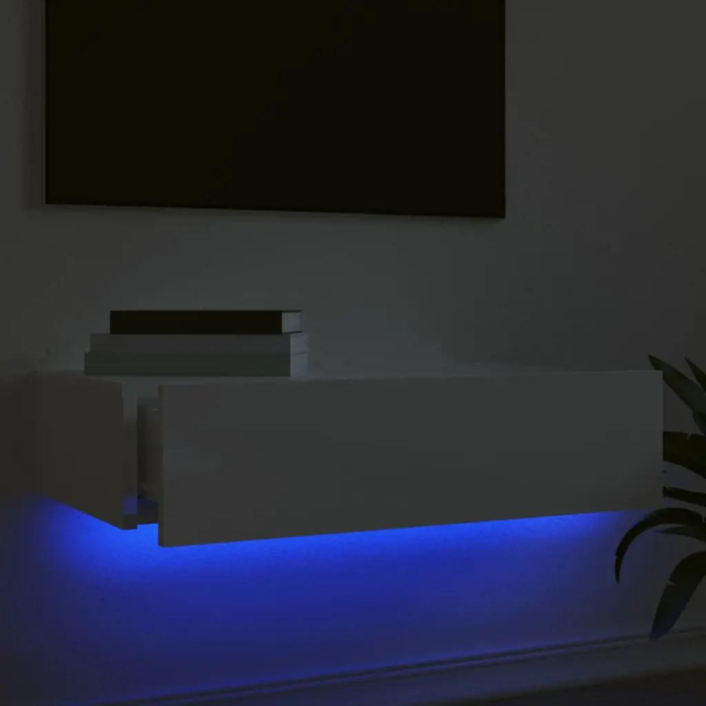 Tv-meubel met LED-verlichting 60x35x15,5 cm hoogglans wit (4)