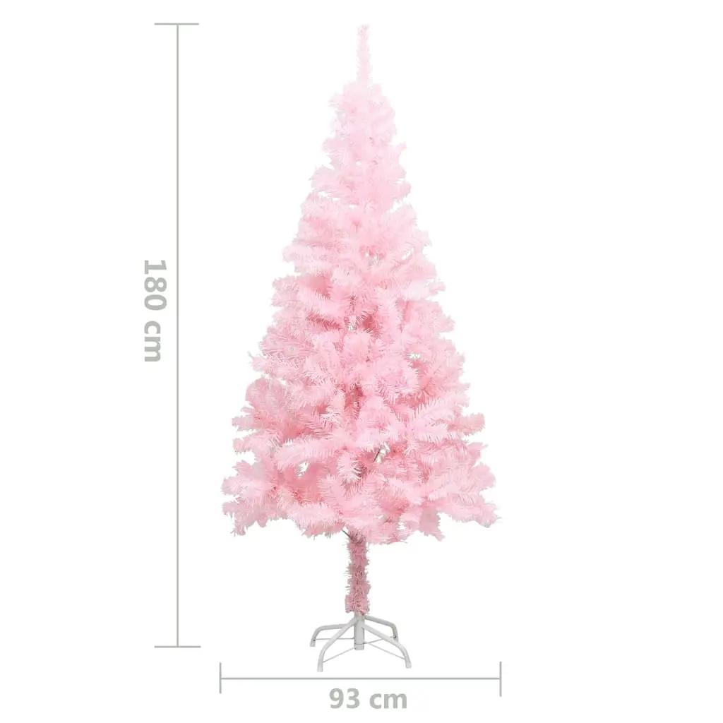 Kunstkerstboom met standaard 180 cm PVC roze (5)