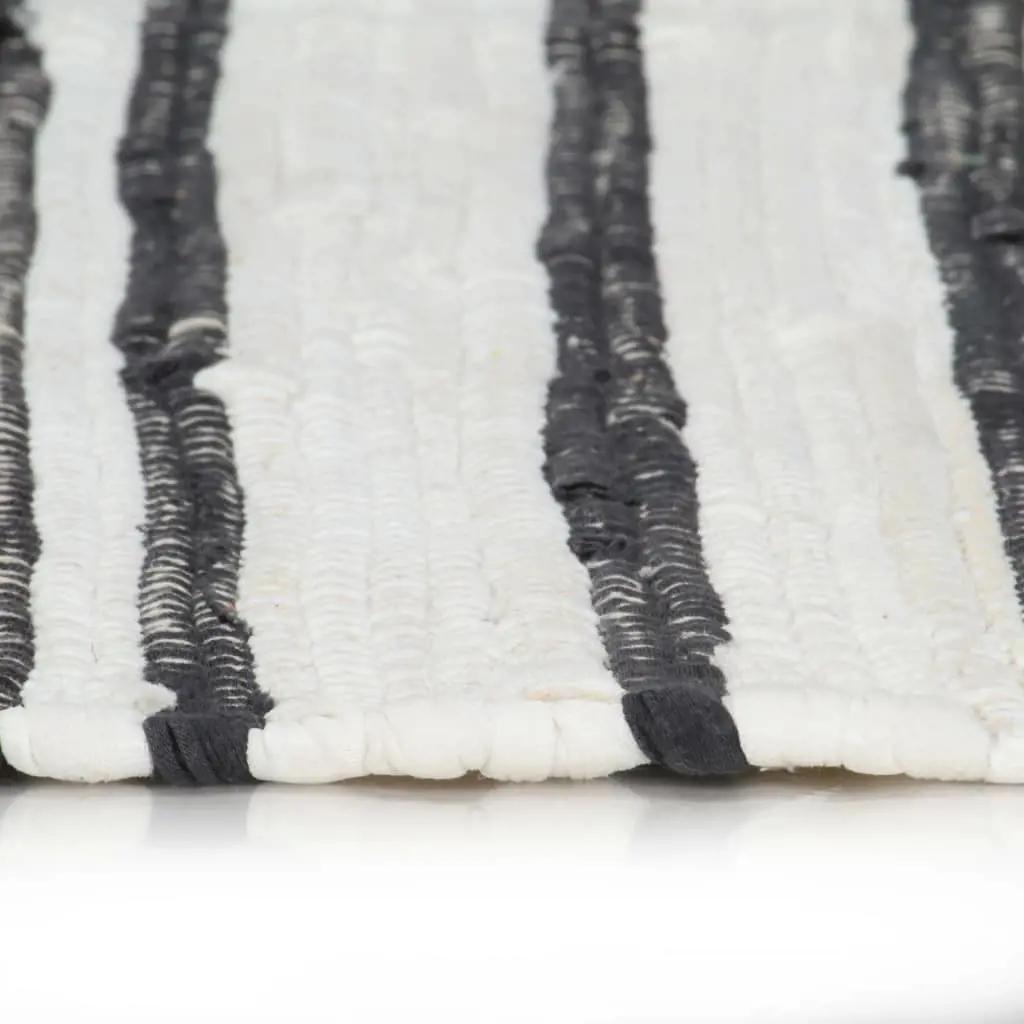 Vloerkleed chindi handgeweven 160x230 cm katoen antraciet wit (3)