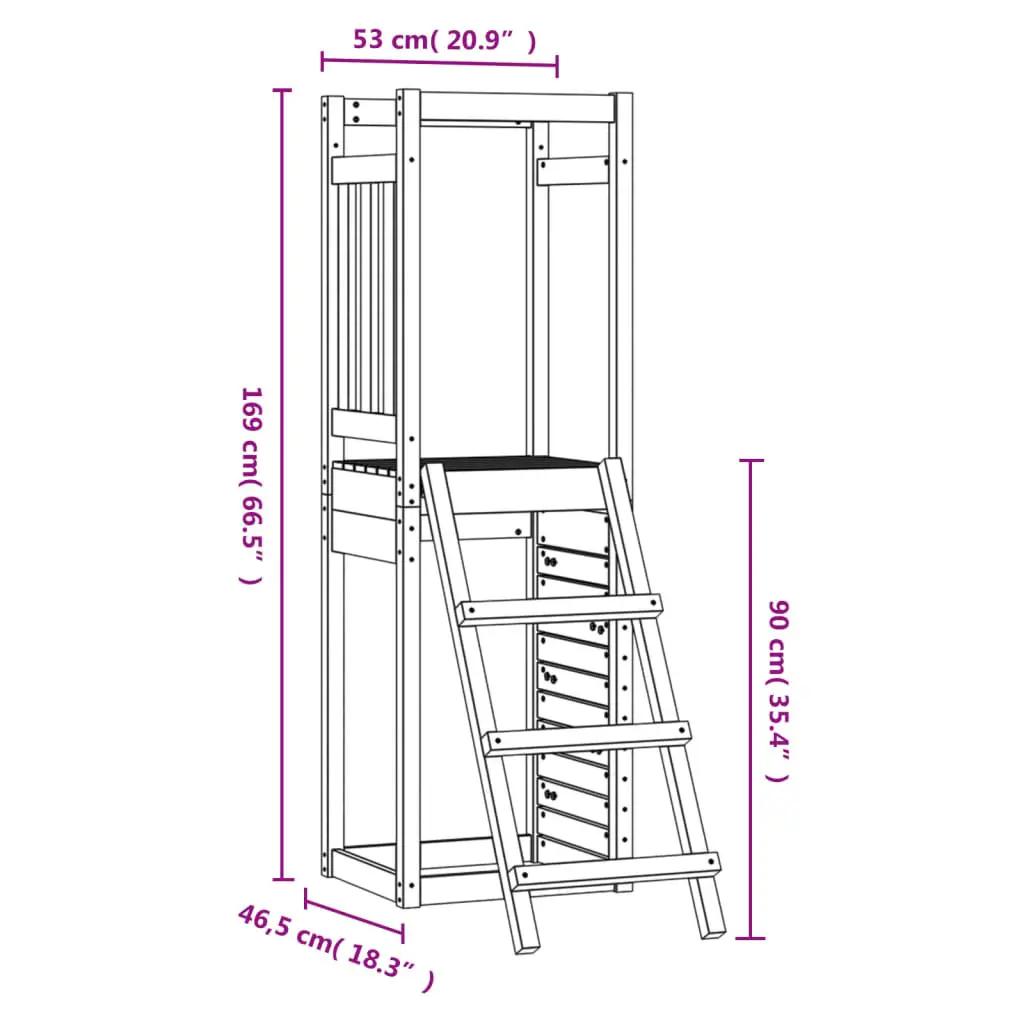 Speeltoren met ladder en klimwand 53x46,5x169 cm douglashout (8)