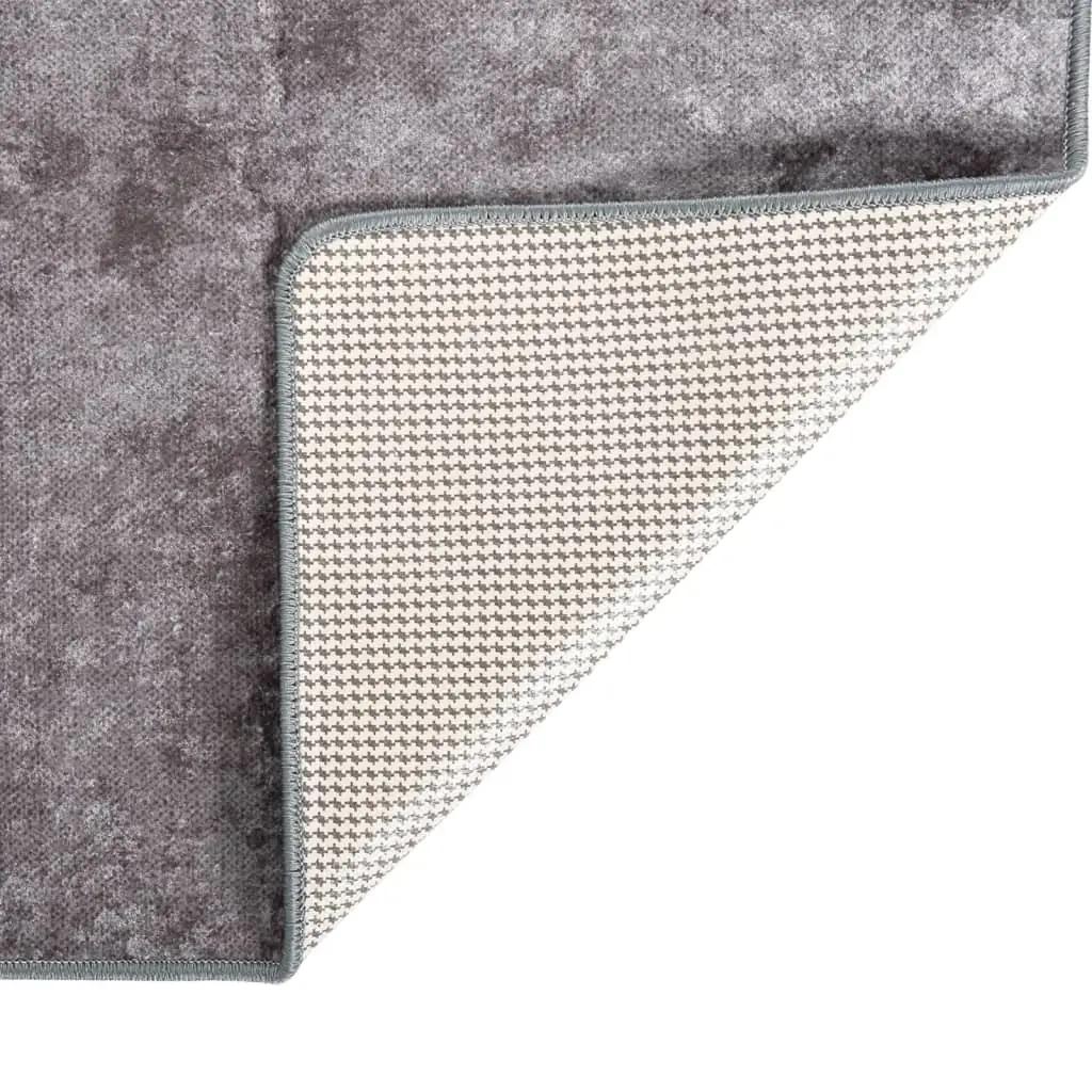 Vloerkleed wasbaar anti-slip 150x230 cm grijs (2)