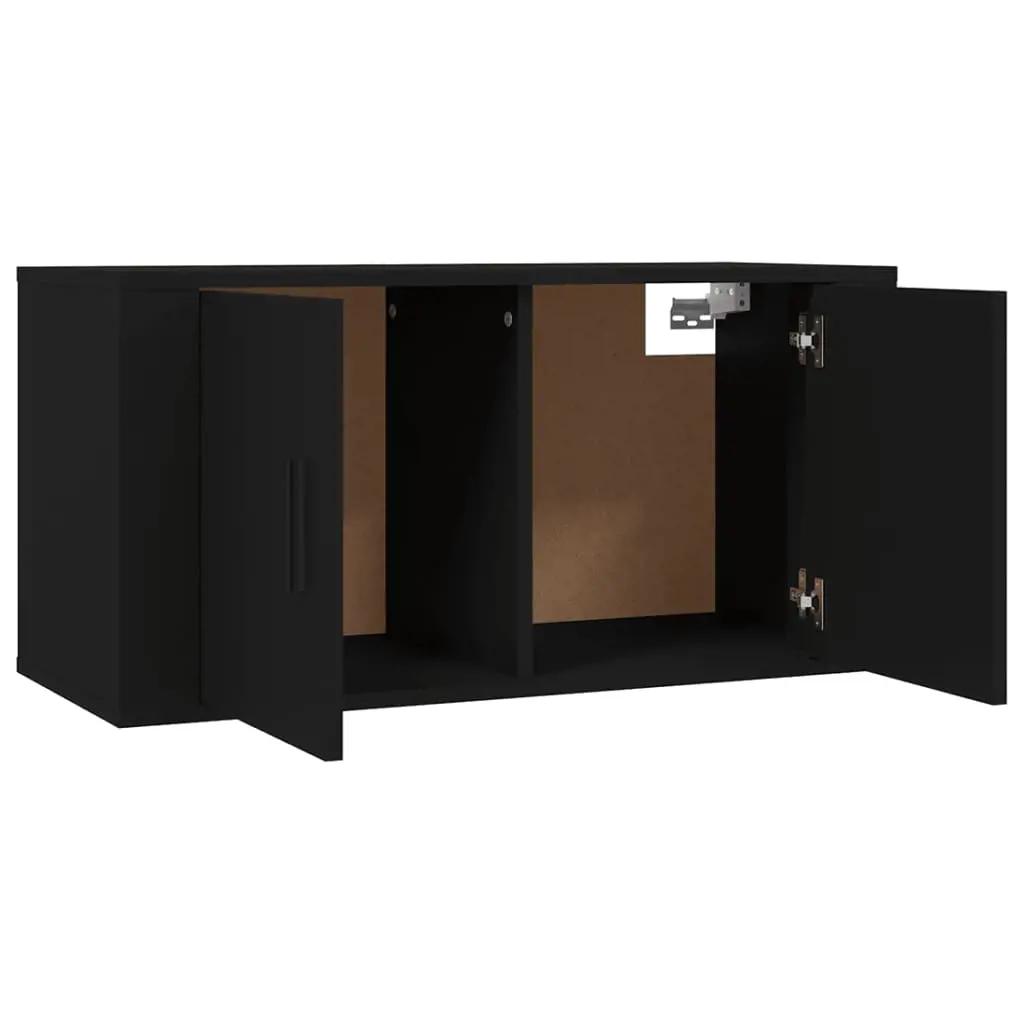 2-delige Tv-meubelset bewerkt hout zwart (5)