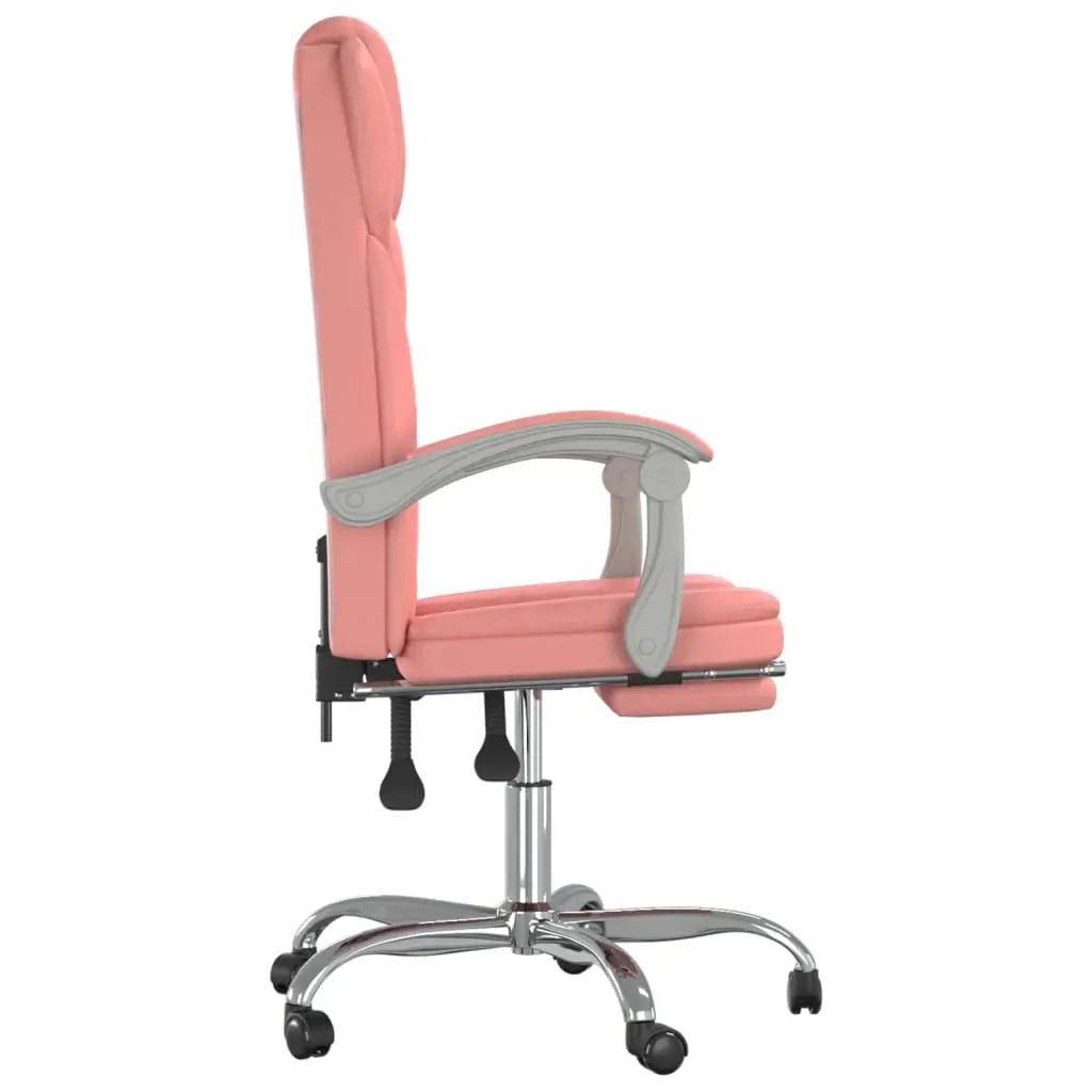 Kantoorstoel verstelbaar kunstleer roze (4)