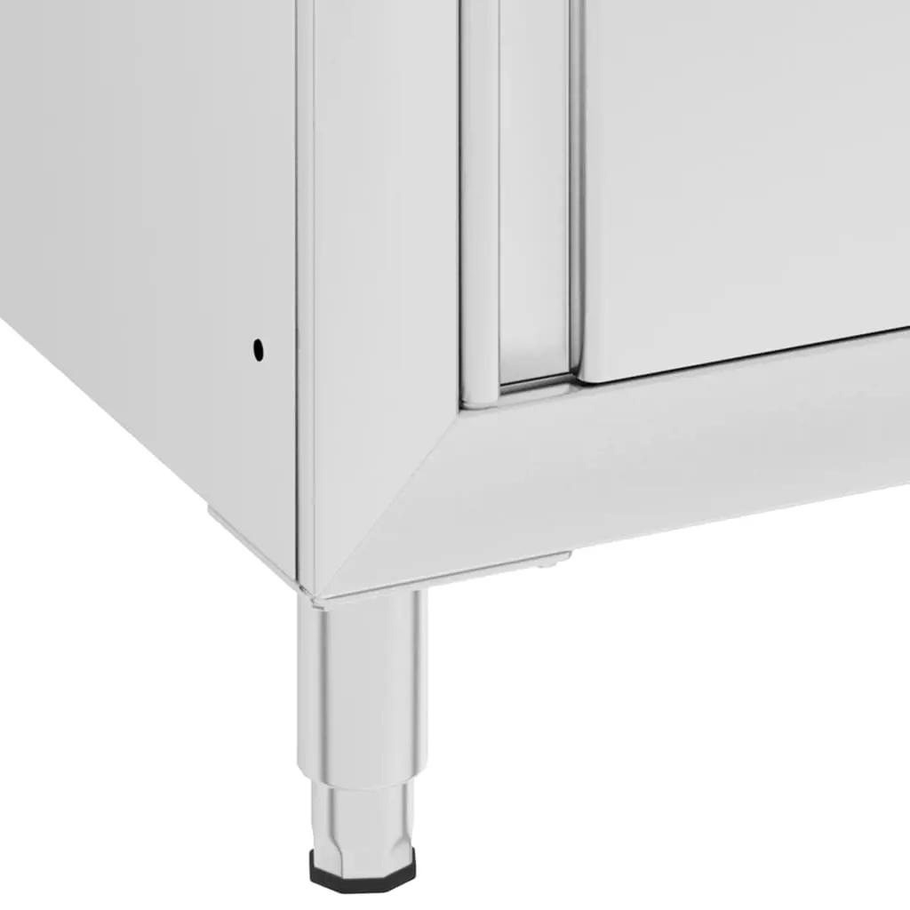 Werktafel met kast commercieel 60x60x96 cm roestvrij staal (6)