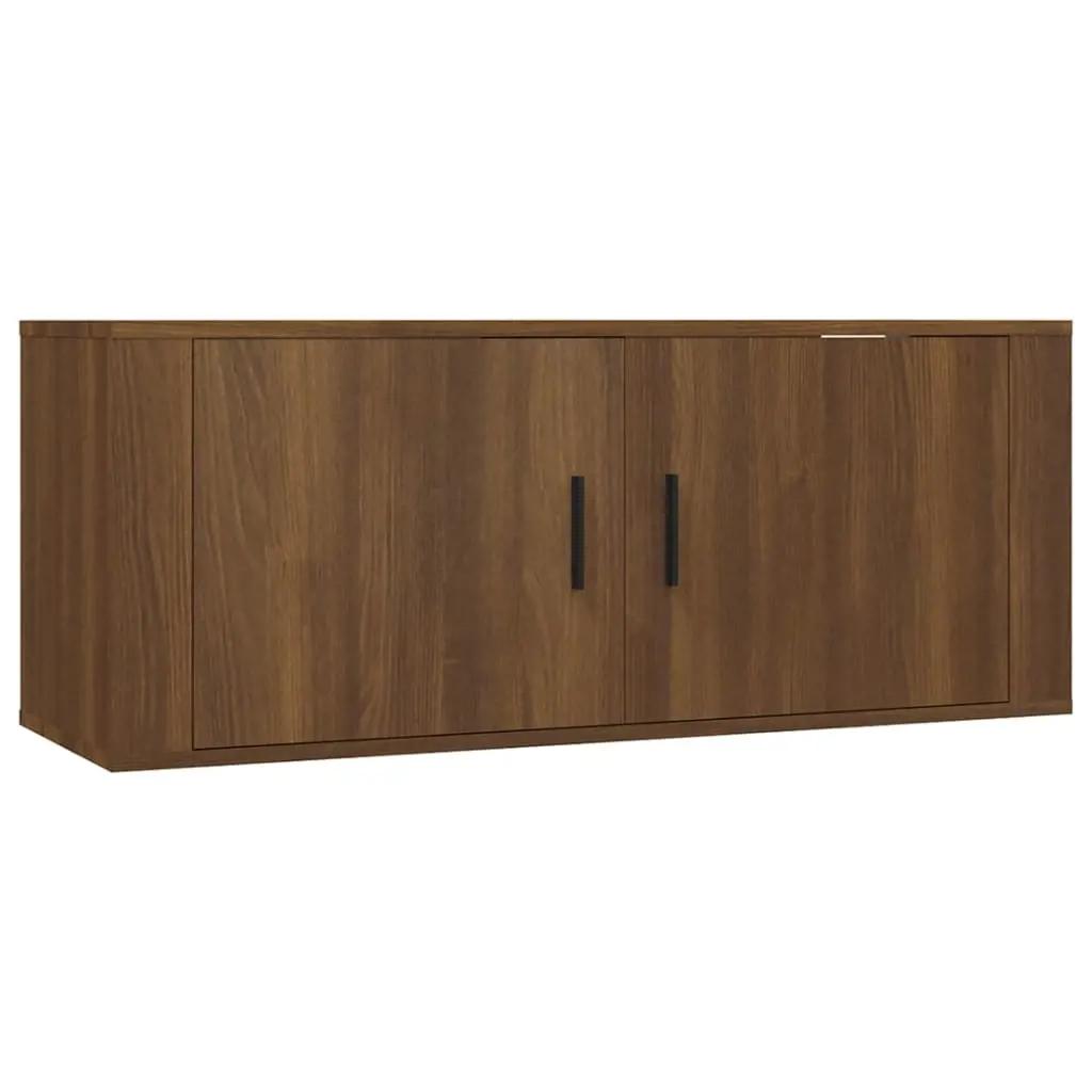 2-delige Tv-meubelset bewerkt hout bruin eikenkleur (4)