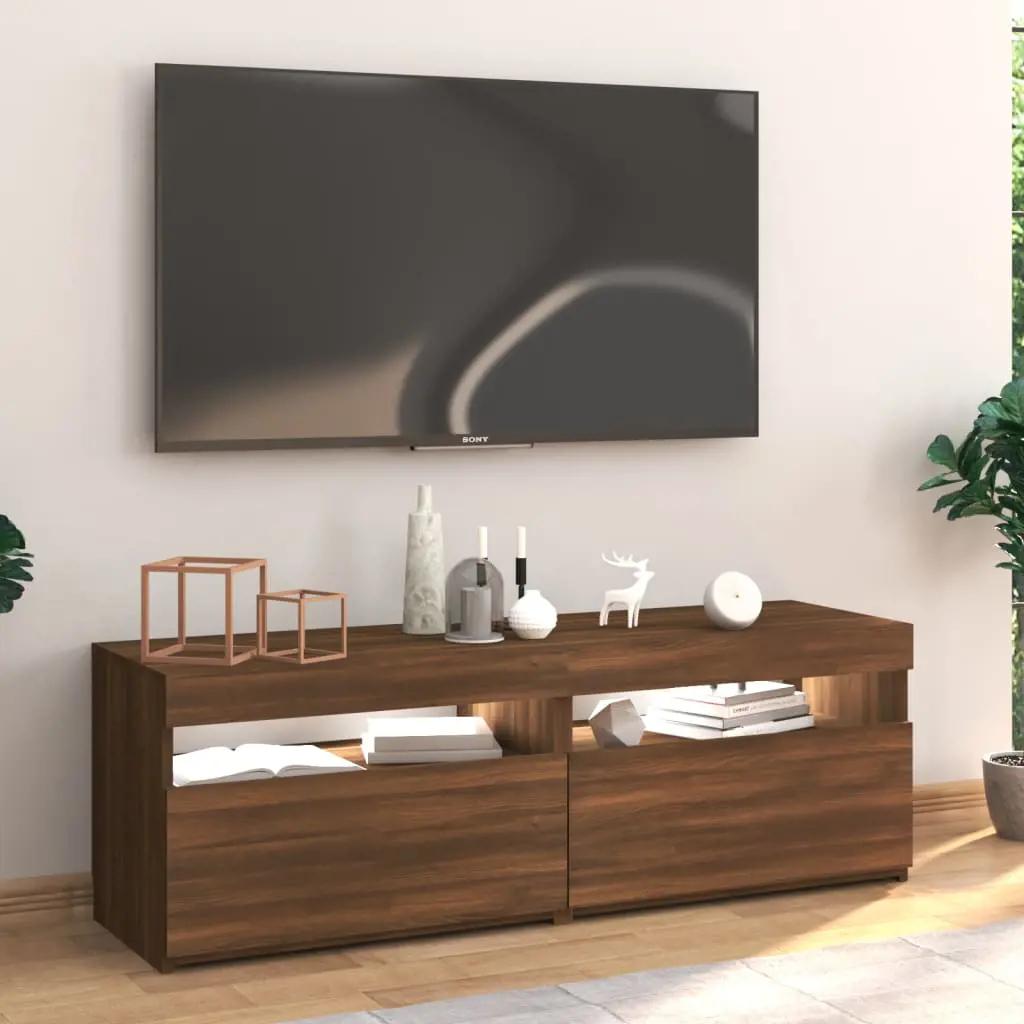 Tv-meubel met LED-verlichting 120x35x40 cm bruin eikenkleur (4)