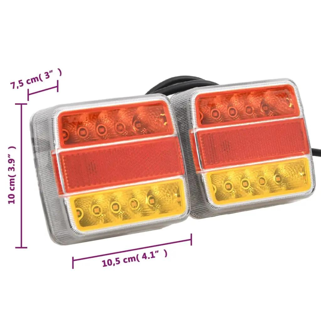 Aanhangerlampen 2 st LED-lamp 12 V 10,5x7,5x10 cm rood (9)
