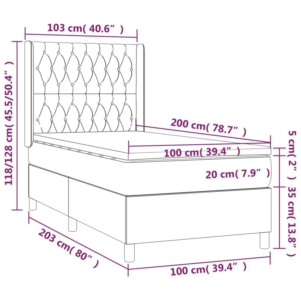 Boxspring met matras en LED stof zwart 100x200 cm (8)
