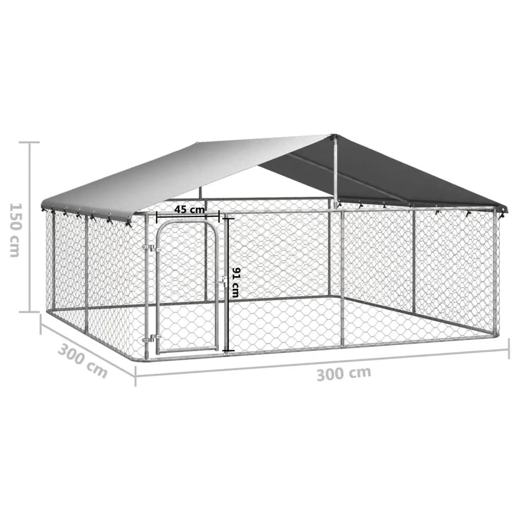 Hondenkennel met dak 300x300x150 cm (5)