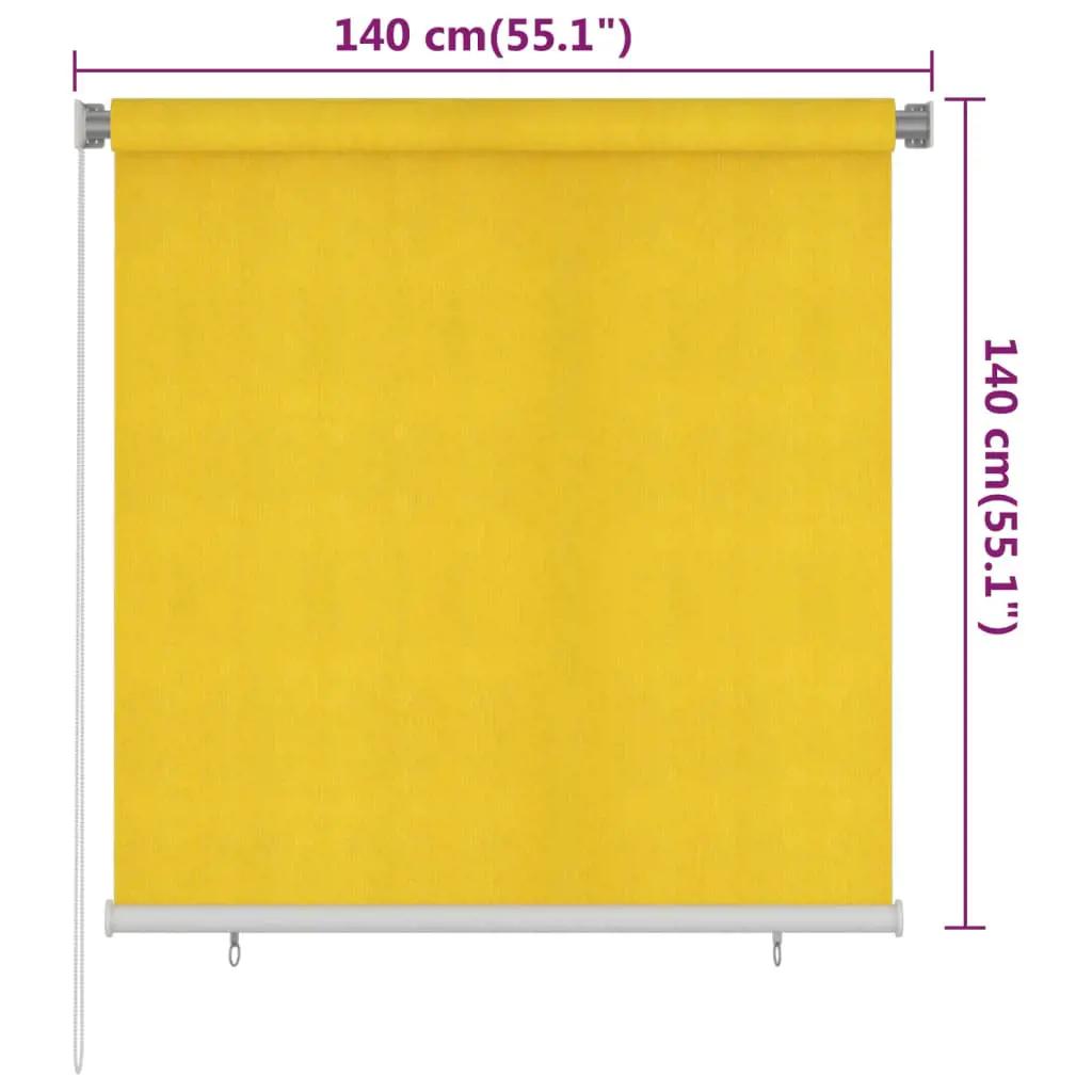 Rolgordijn voor buiten 140x140 cm HDPE geel (6)