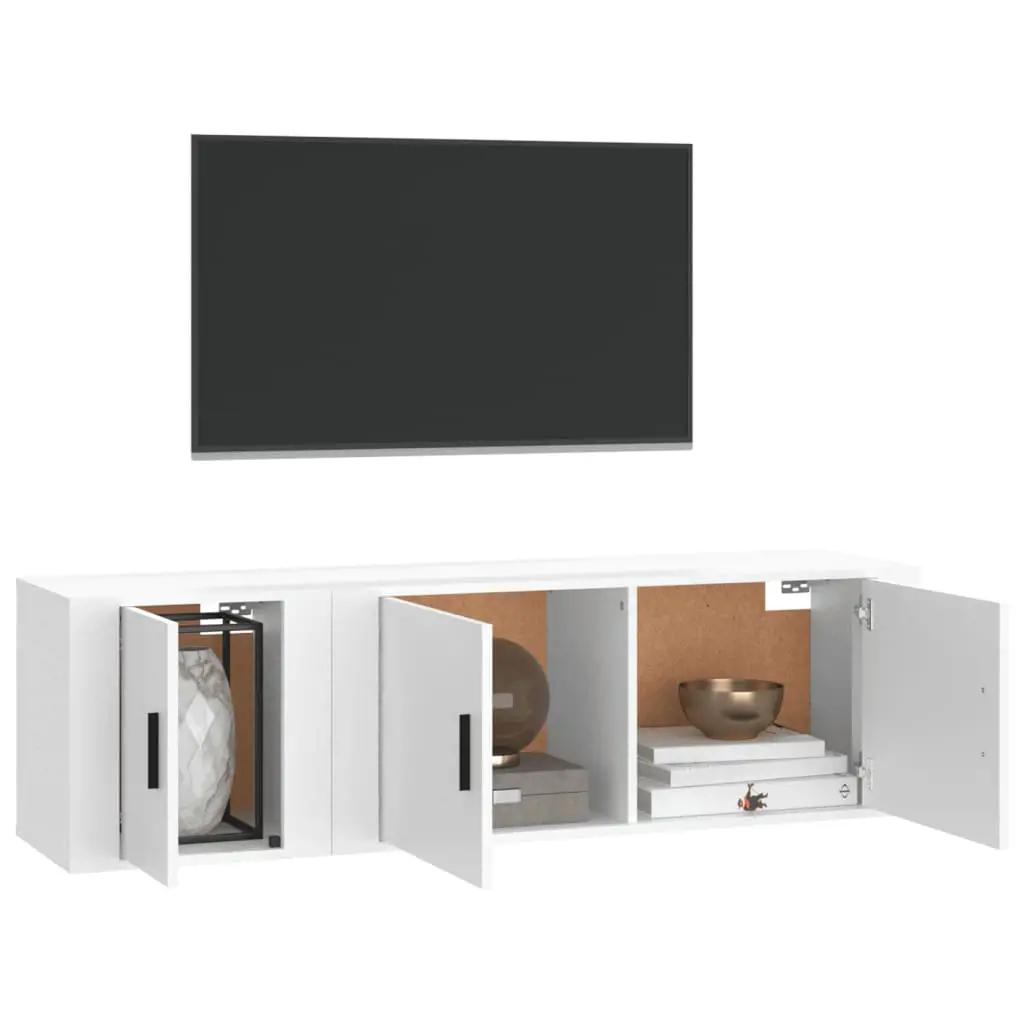 2-delige Tv-meubelset bewerkt hout wit (3)
