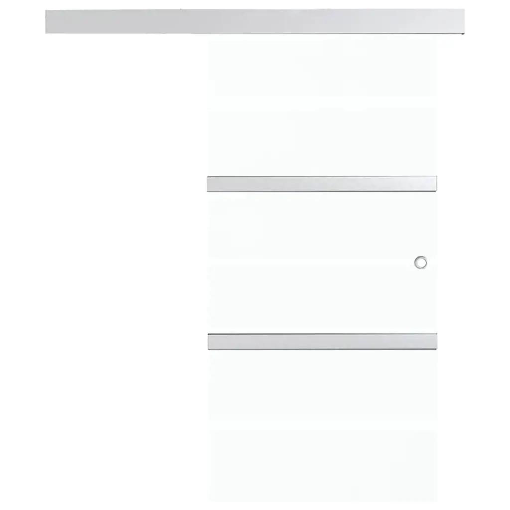 Schuifdeur 76x205 cm ESG-glas en aluminium zilverkleurig (4)