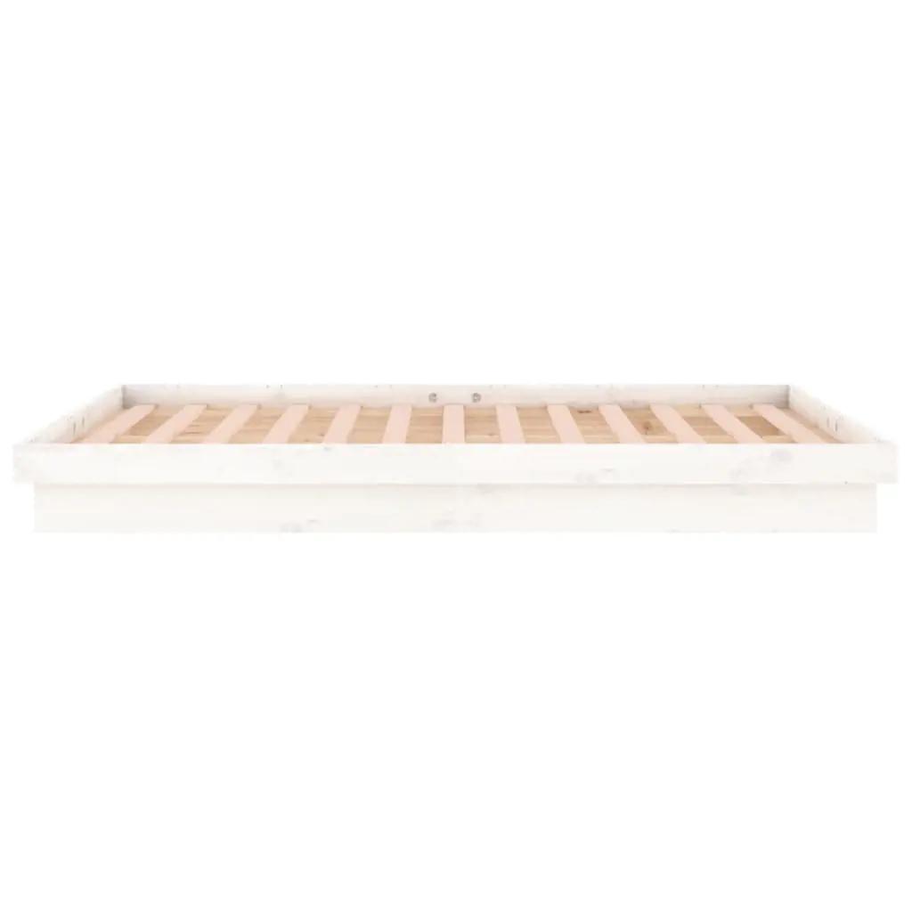 Bedframe LED massief hout wit 140x190 cm (8)