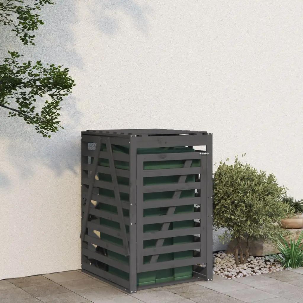 Containerberging 84x90x128,5 cm massief grenenhout grijs