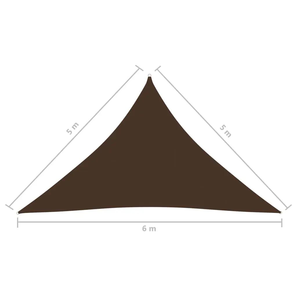 Zonnescherm driehoekig 5x5x6 m oxford stof bruin (6)