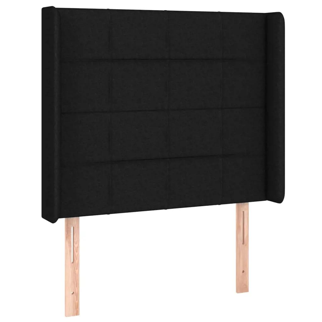 Boxspring met matras en LED stof zwart 90x200 cm (7)