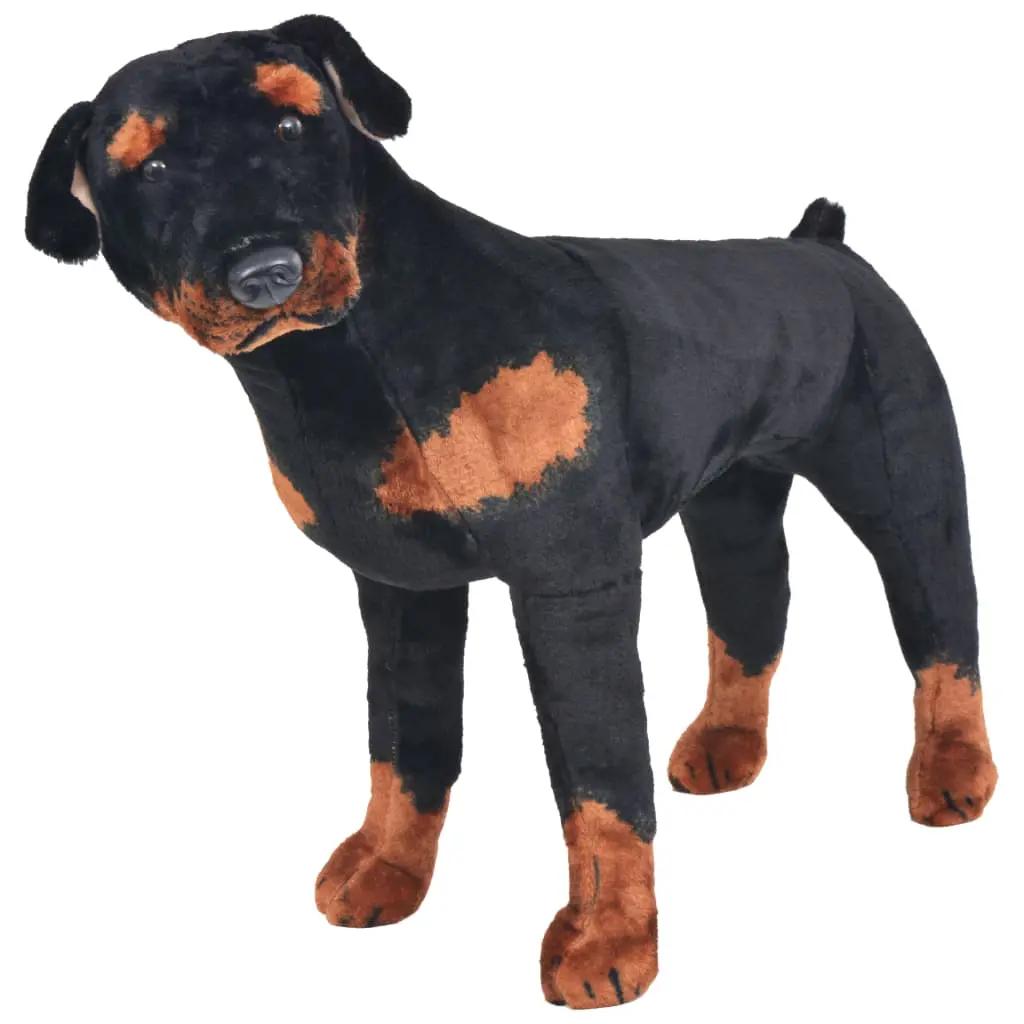 Speelgoedhond rottweiler staand XXL pluche zwart en bruin (1)
