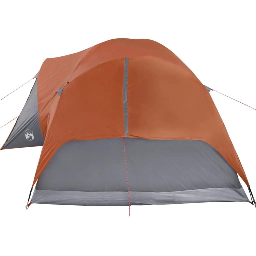 Tent 8-persoons waterdicht grijs en oranje (8)