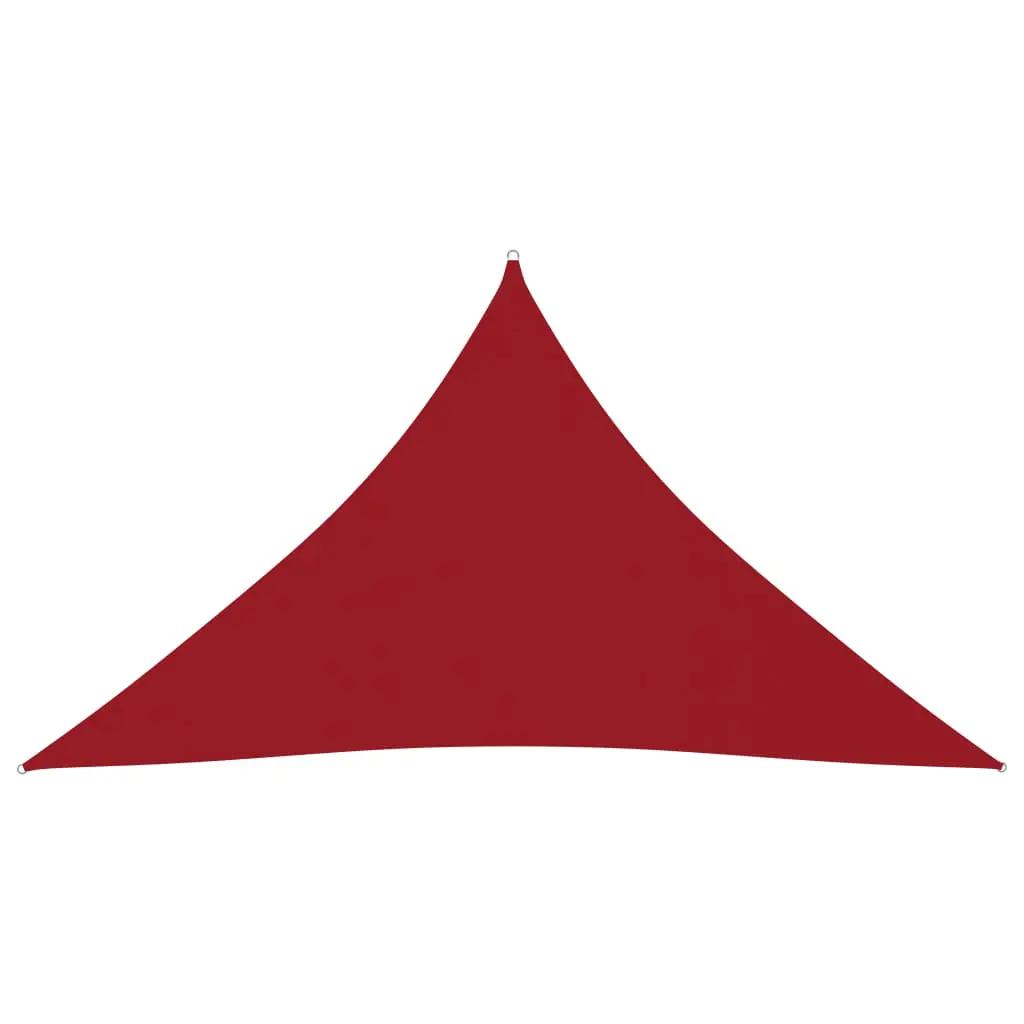 Zonnescherm driehoekig 3,5x3,5x4,9 m oxford stof rood (1)