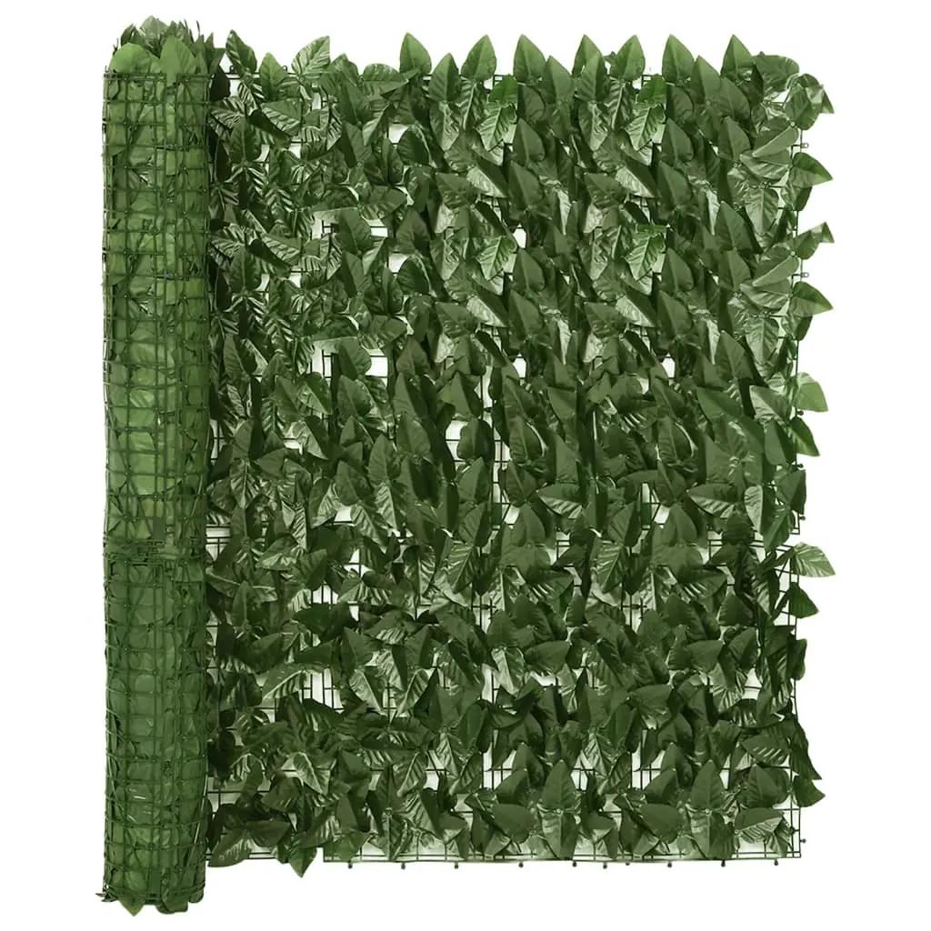 Balkonscherm met donkergroene bladeren 300x100 cm (1)