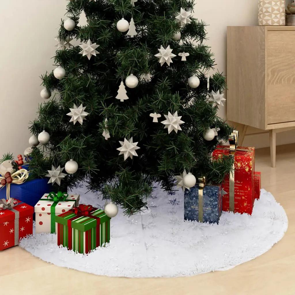 Kerstboomrok luxe 90 cm kunstbont wit