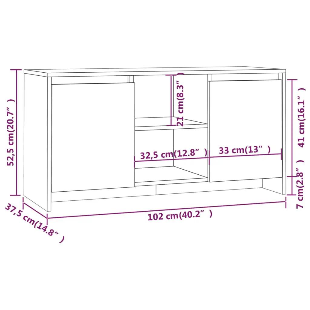 Tv-meubel 102x37,5x52,5 cm spaanplaat bruineikenkleurig (8)