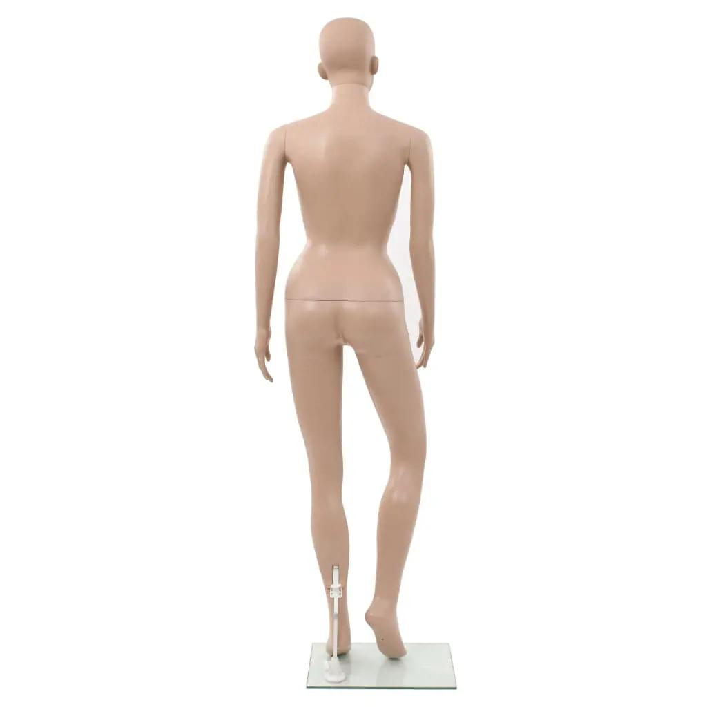 Etalagepop sexy vrouw met glazen voet 180 cm beige (5)