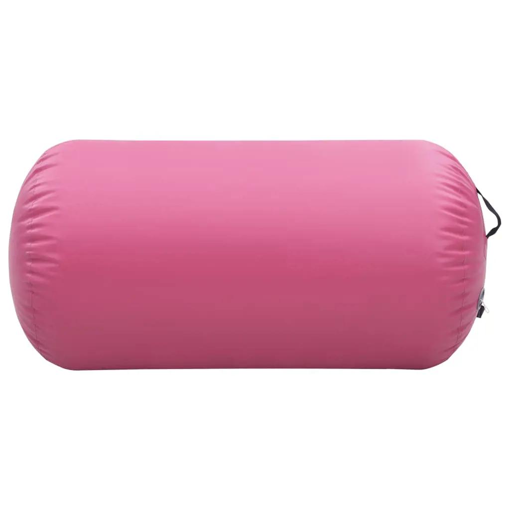Gymnastiekrol met pomp opblaasbaar 120x75 cm PVC roze (3)